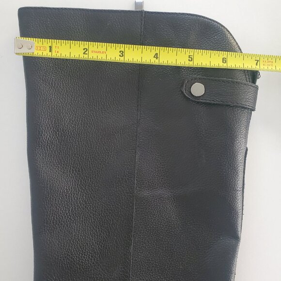 Franco Sarto Castor Leather Knee High Boots Black Size 8.5 Riding Boots - Picture 7 of 7